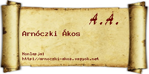 Arnóczki Ákos névjegykártya