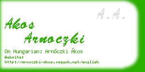 akos arnoczki business card