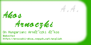 akos arnoczki business card